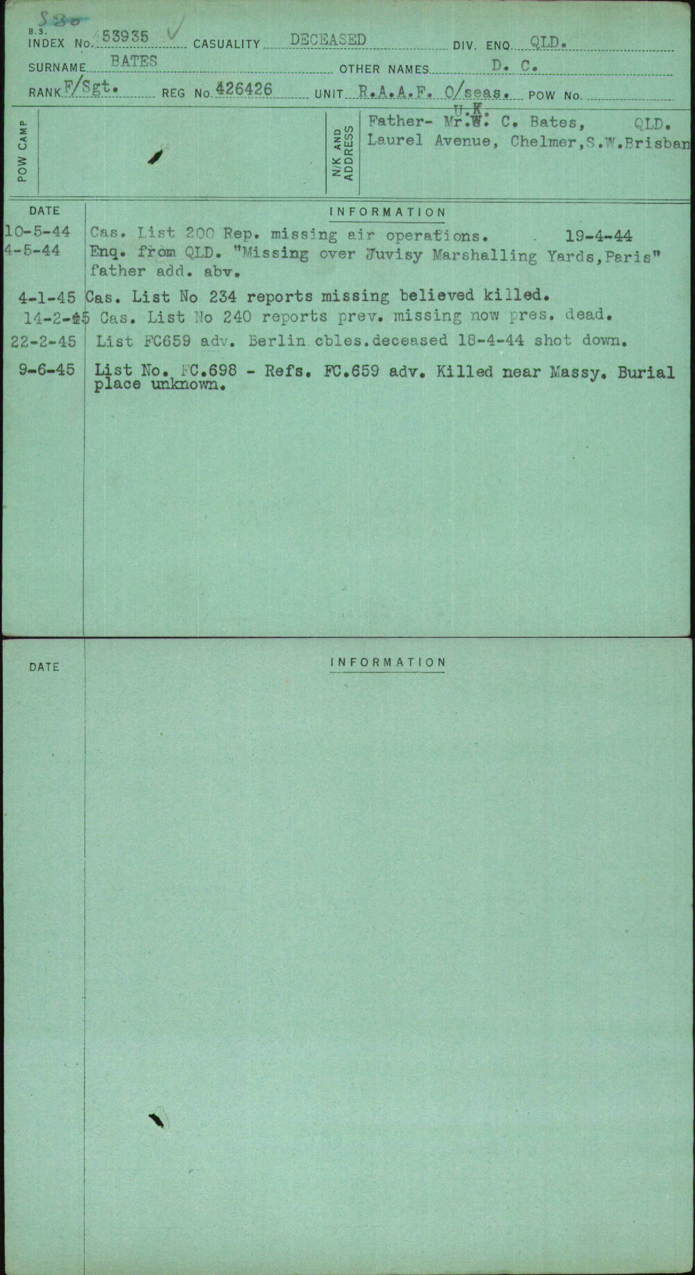 Bates, D C, 426426