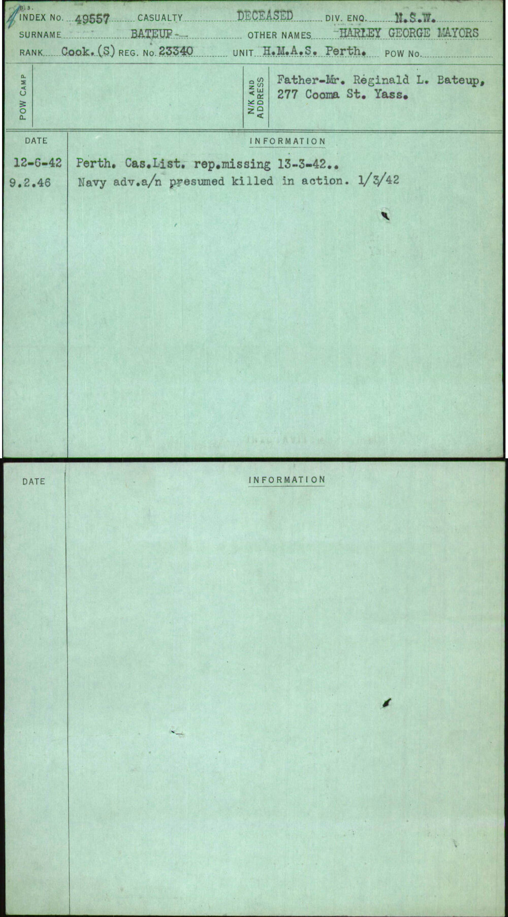 Bateup, Harley George Mayors, 23340