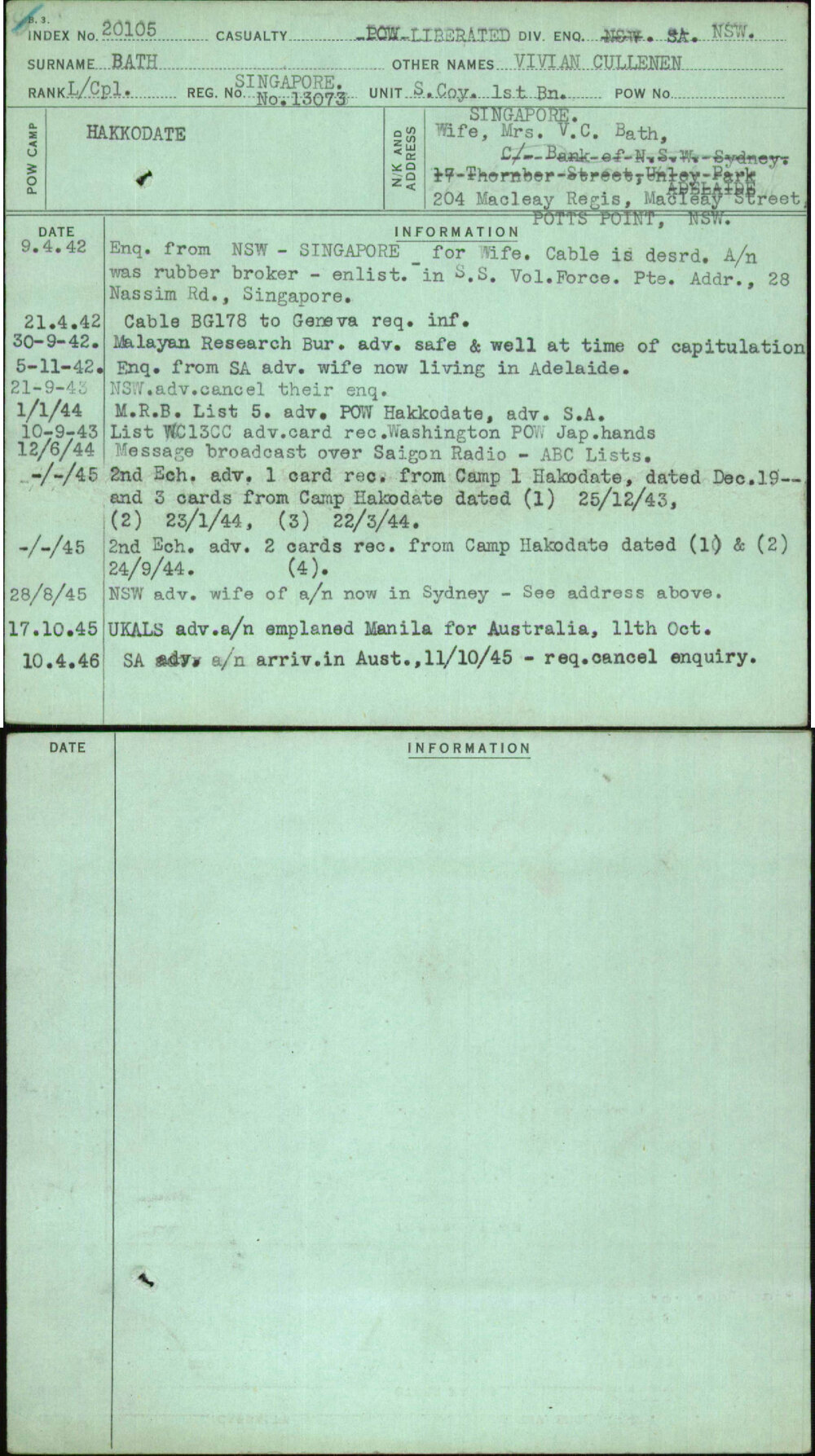 Bath, Vivian Cullenen, Singapore No13073