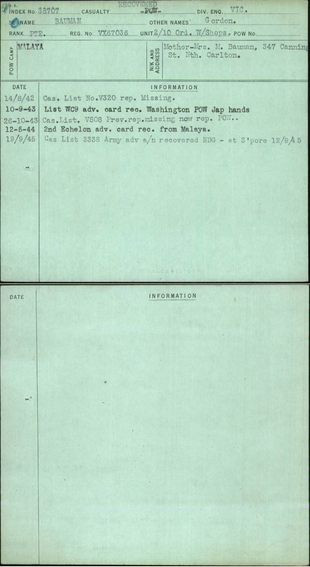 Bauman, Gordon, VX67036