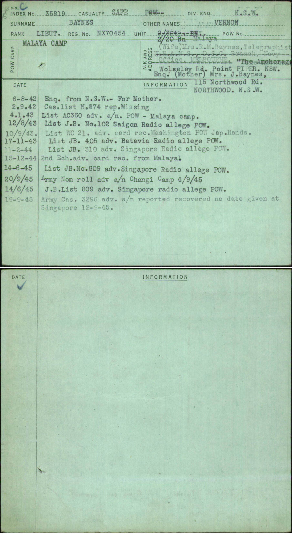 Baynes, Vernon, NX70454