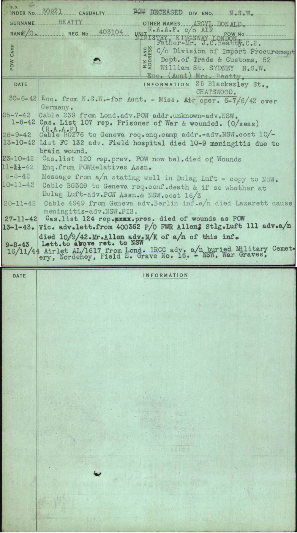 Beatty, Argyl Donald, 403104