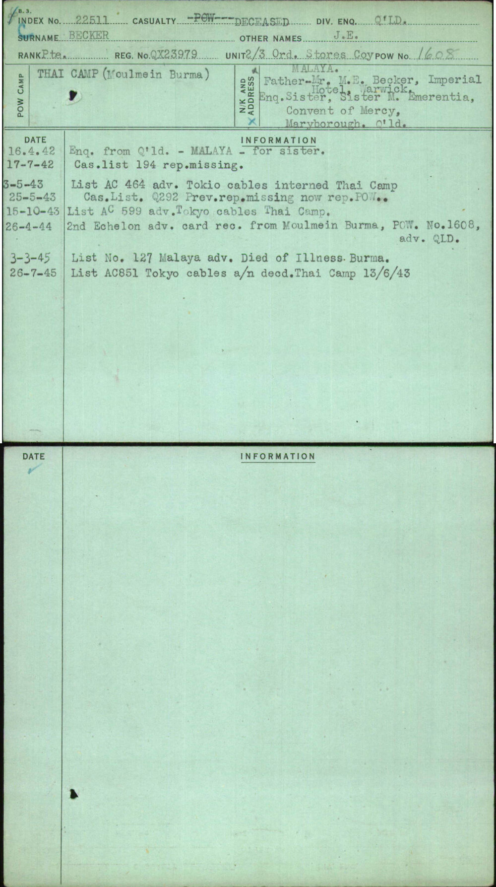 Becker, J E, QX23979