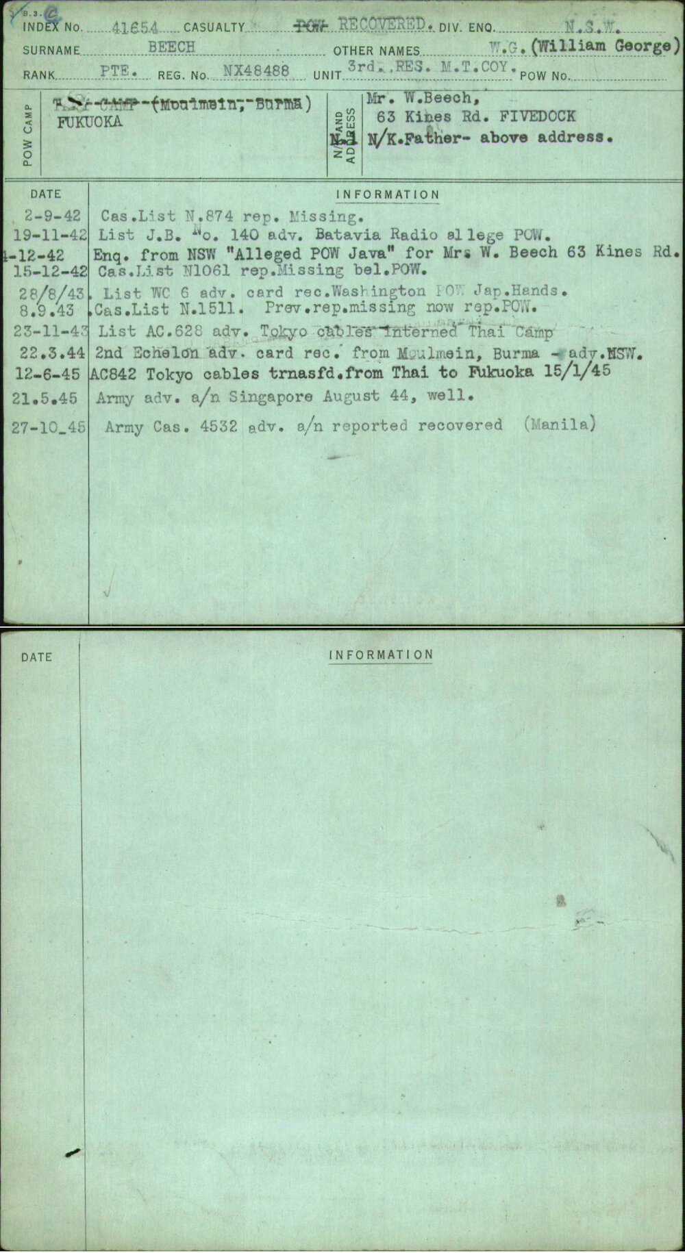 Beech, W G (William George), NX48488