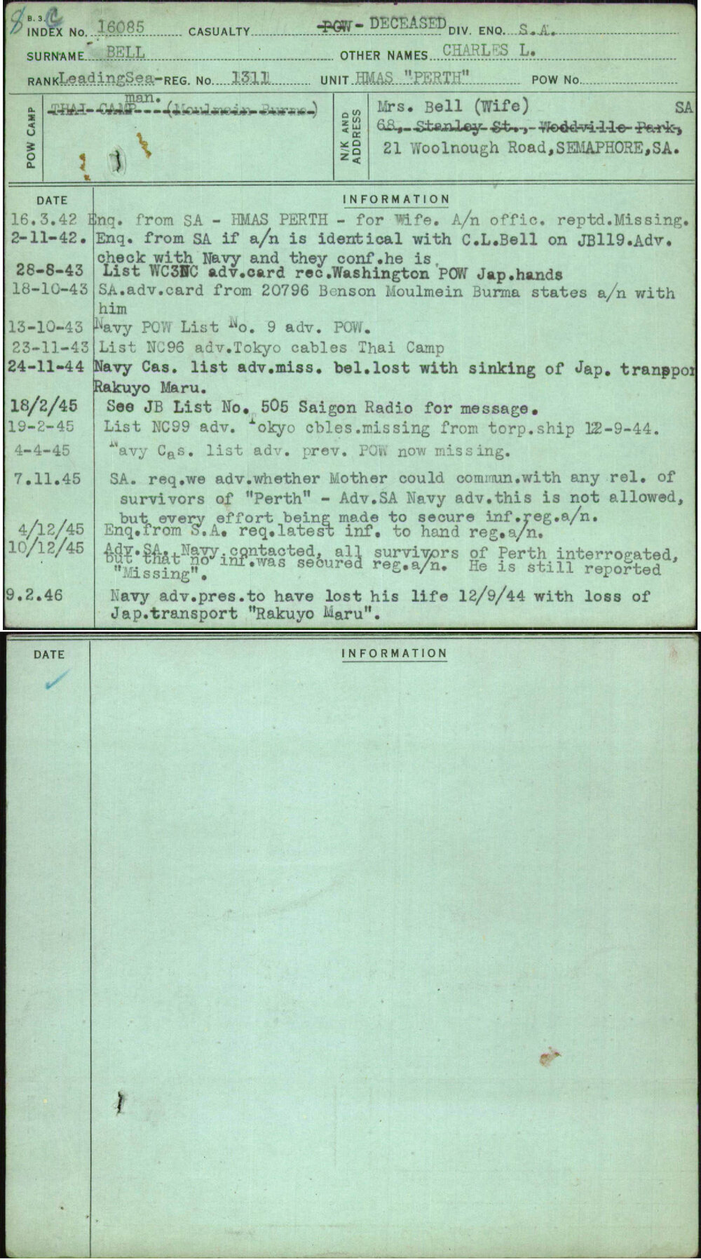 Bell, Charles L, 1311