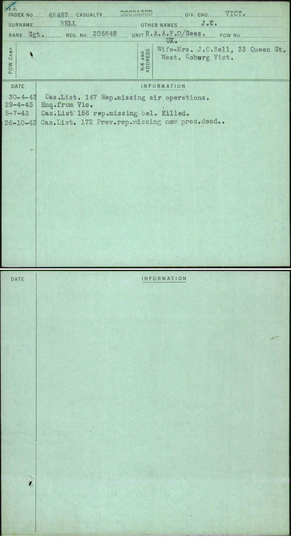 Bell, J C, 205848