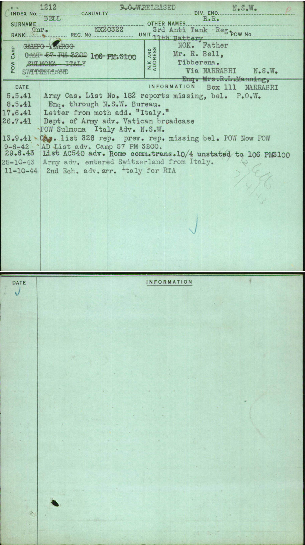 Bell, R R, NX20322