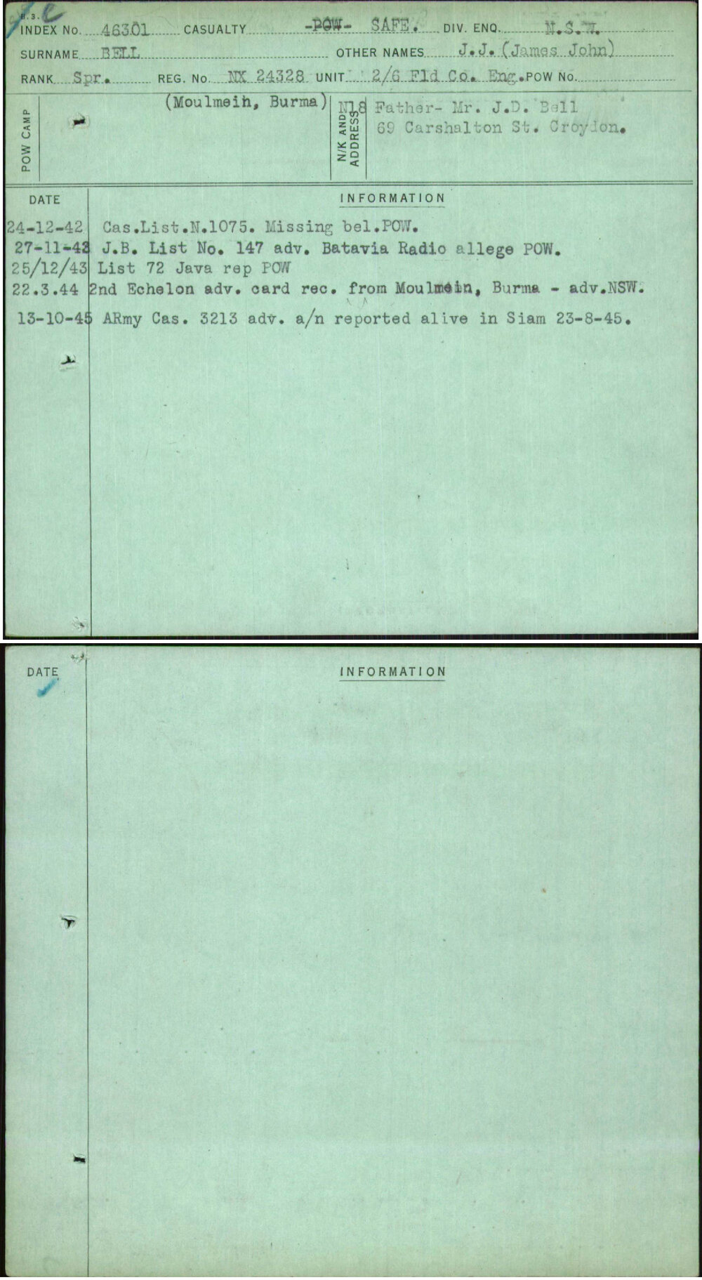 Bell, J J (James John), NX24328