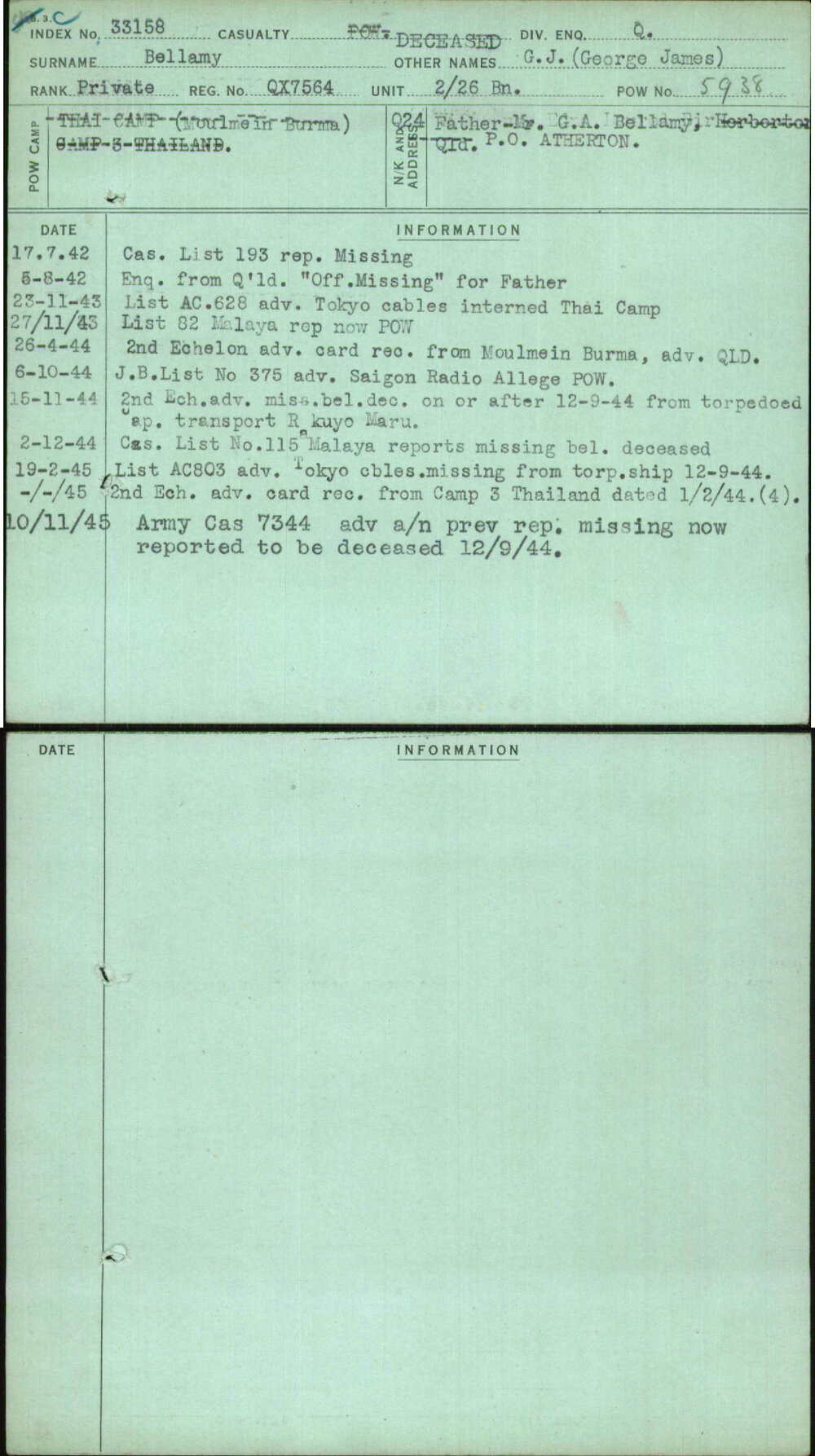 Bellamy, G J (George James), QX7564
