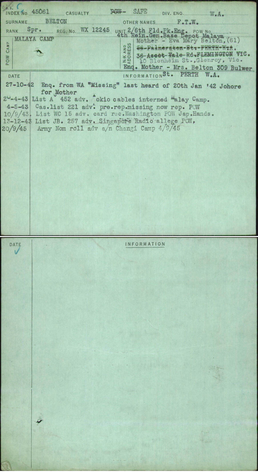 Belton, F T W, WX12245