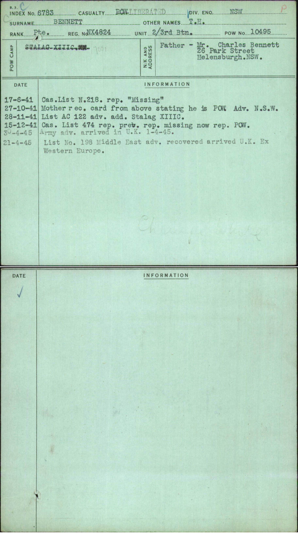 Bennett, T H, NX4824