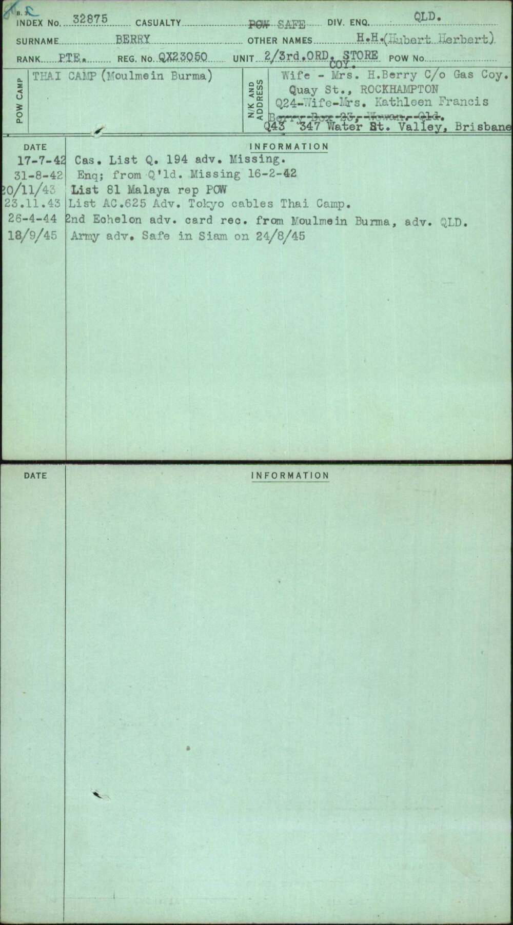 Berry, H H (Hubert Herbert), QX23050