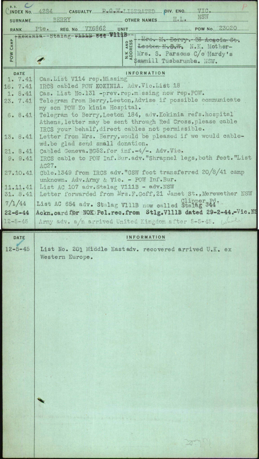 Berry, H L Nsw, VX6862