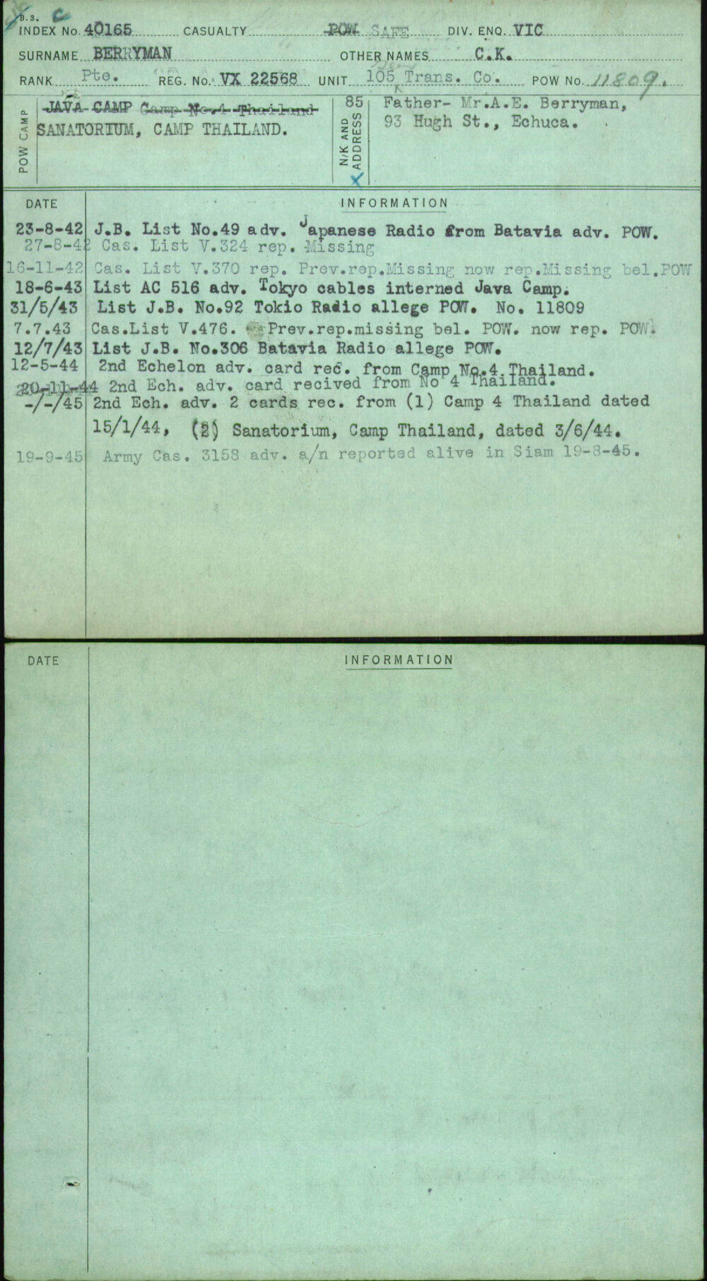 Berryman, C K, VX22568