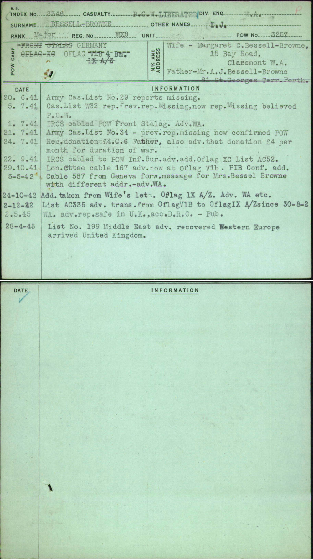 Bessell-Browne, I J, WX8
