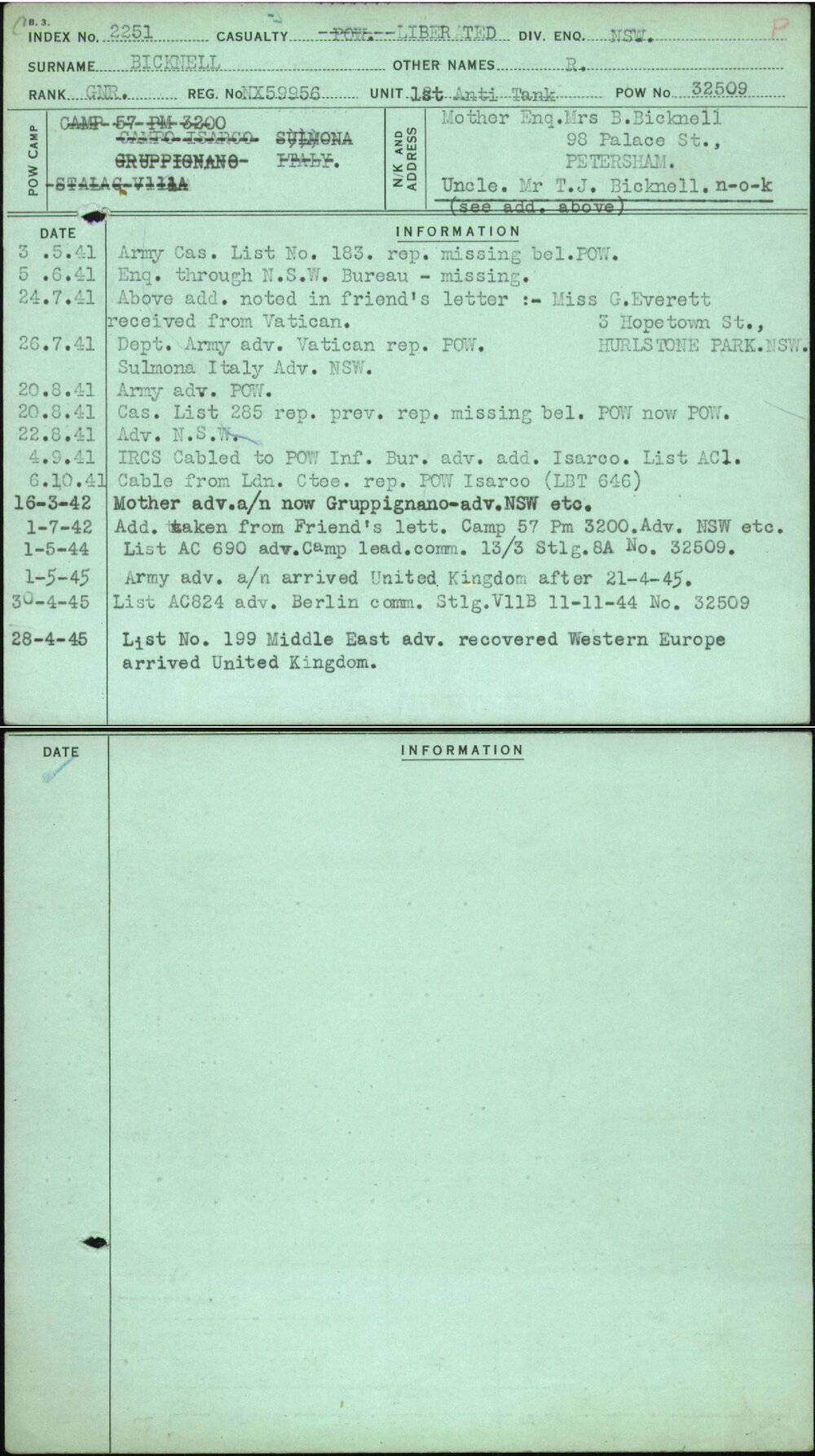 Bicknell, R, NX59956