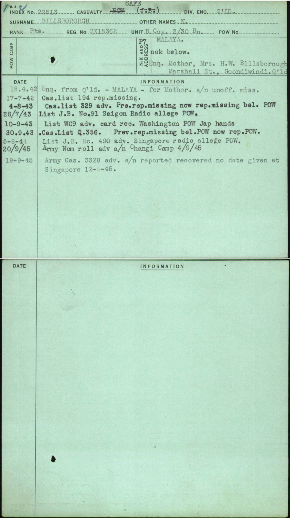 Billsborough, N, QX18362