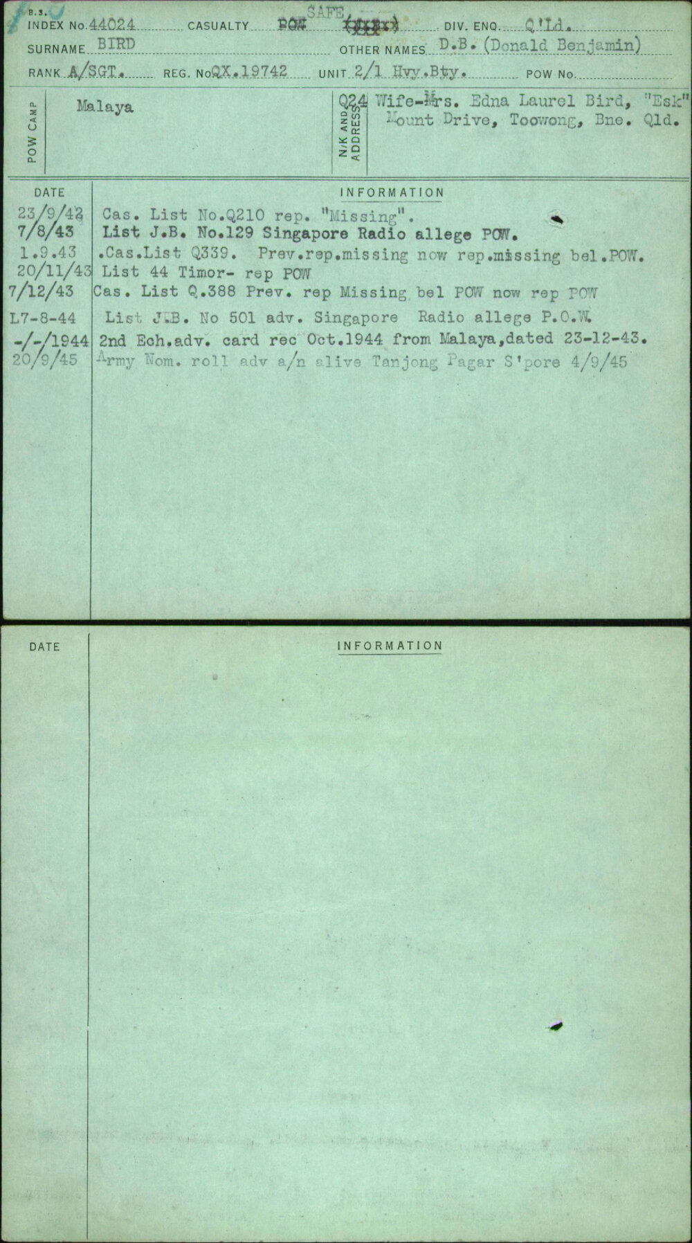 Bird, D B (Donald Benjamin), QX19742