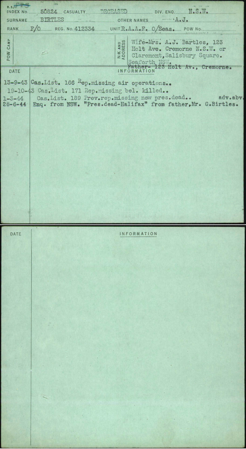 Birtles, A J, 412334