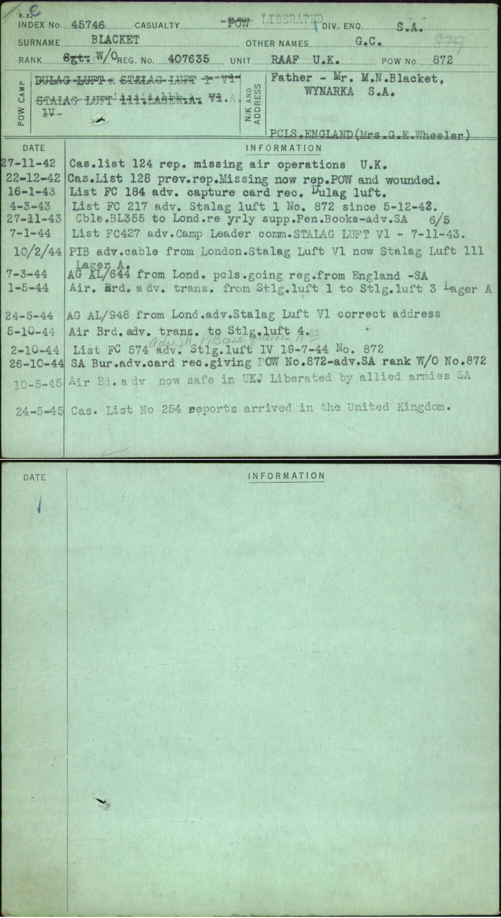 Blacket, G C, 407635