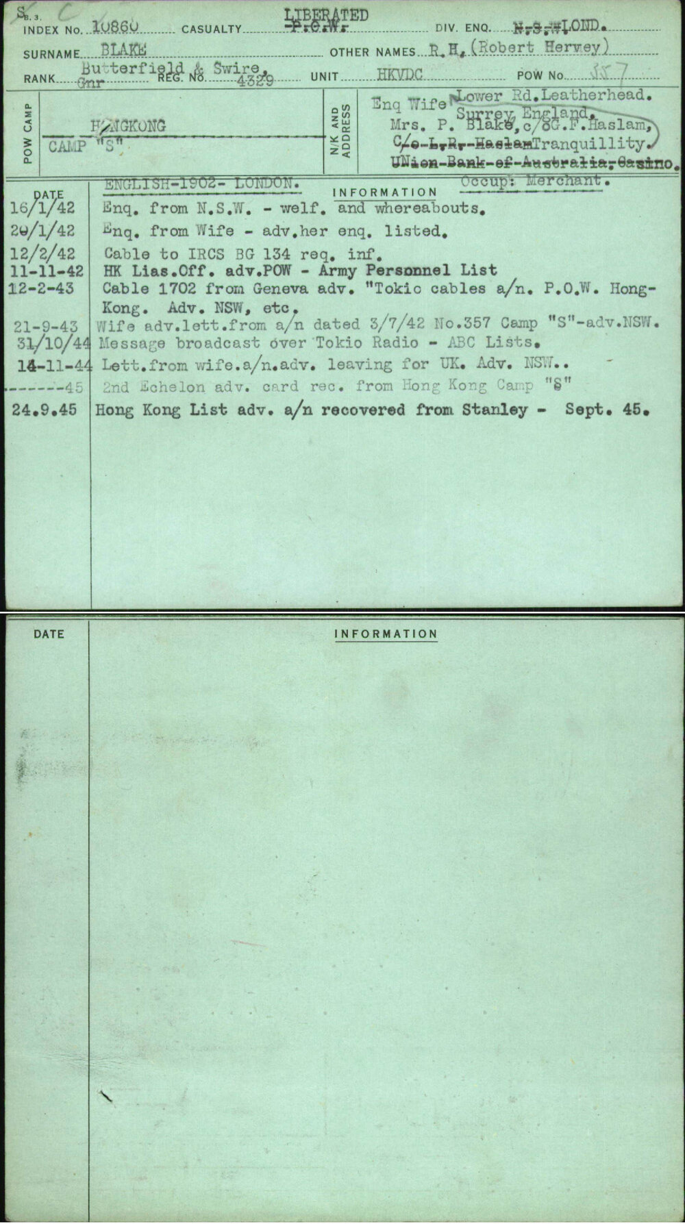 Blake, R H (Robert Hervey), 4329