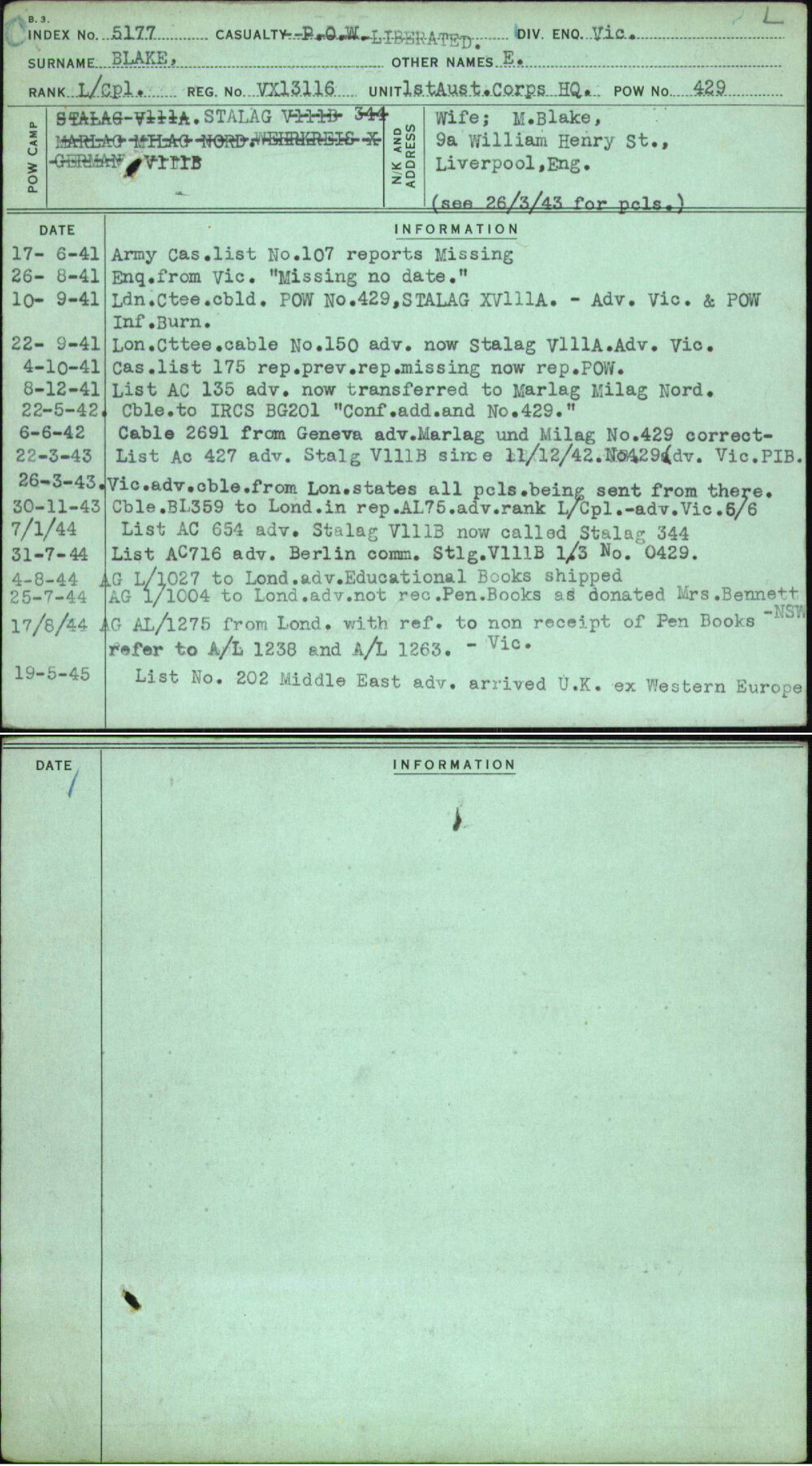 Blake, E, VX13116