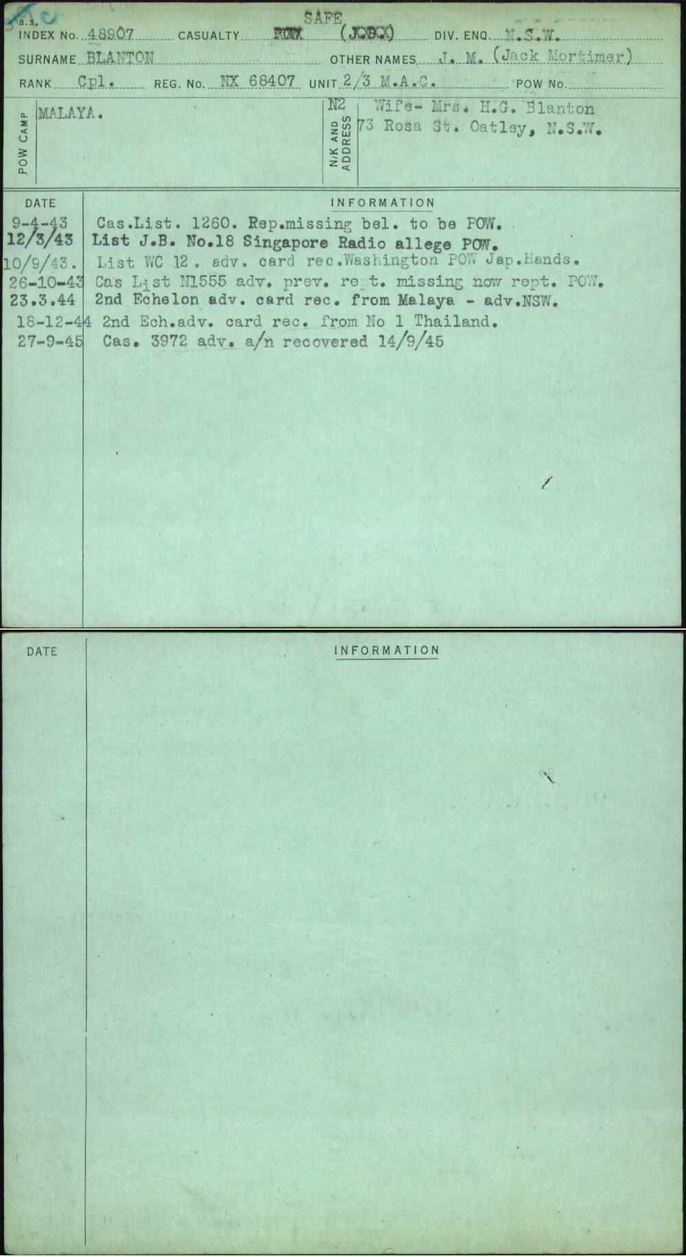 Blanton, J M (Jack Mortimer), NX68407