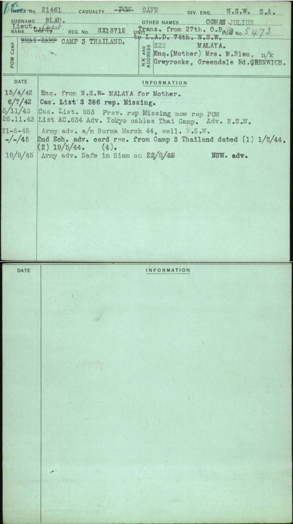 Blau, Osman Julius, SX13712