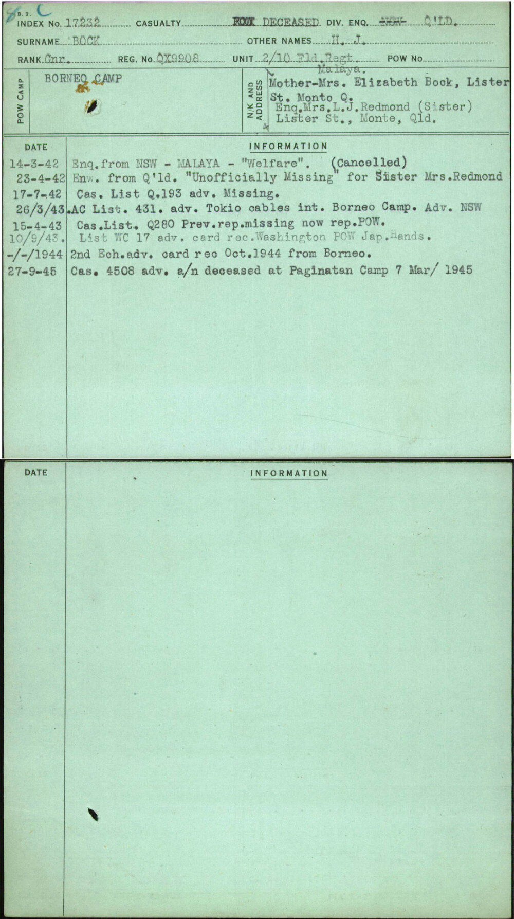 Bock, H J, QX9908