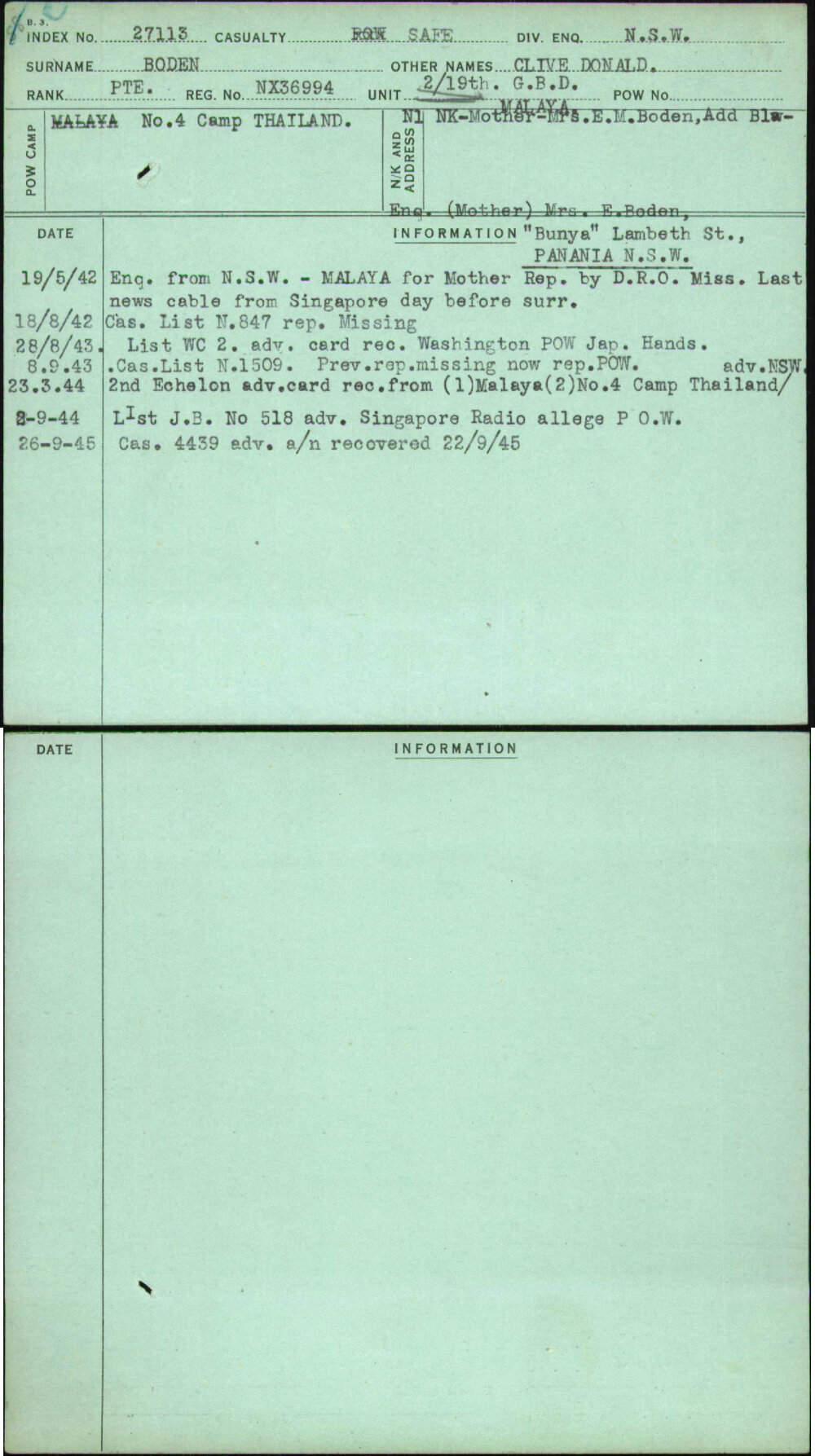 Boden, Clive Donald, NX36994