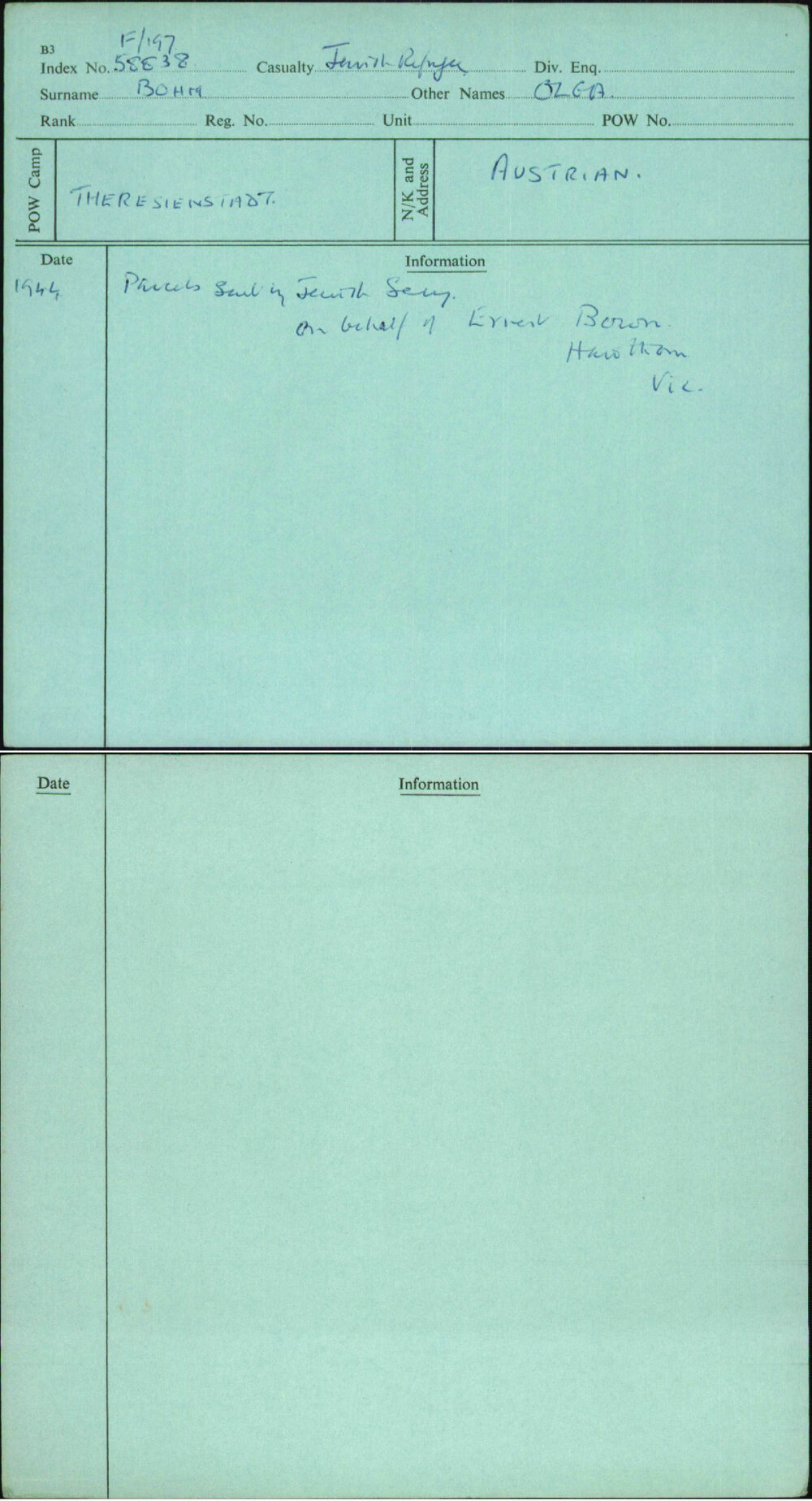 Bohm, Olga, [No Service Number]
