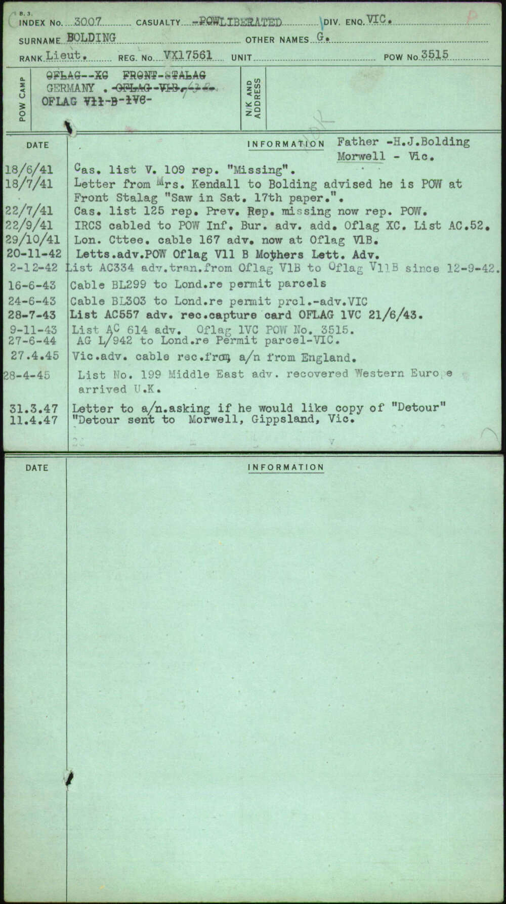 Bolding, G, VX17561