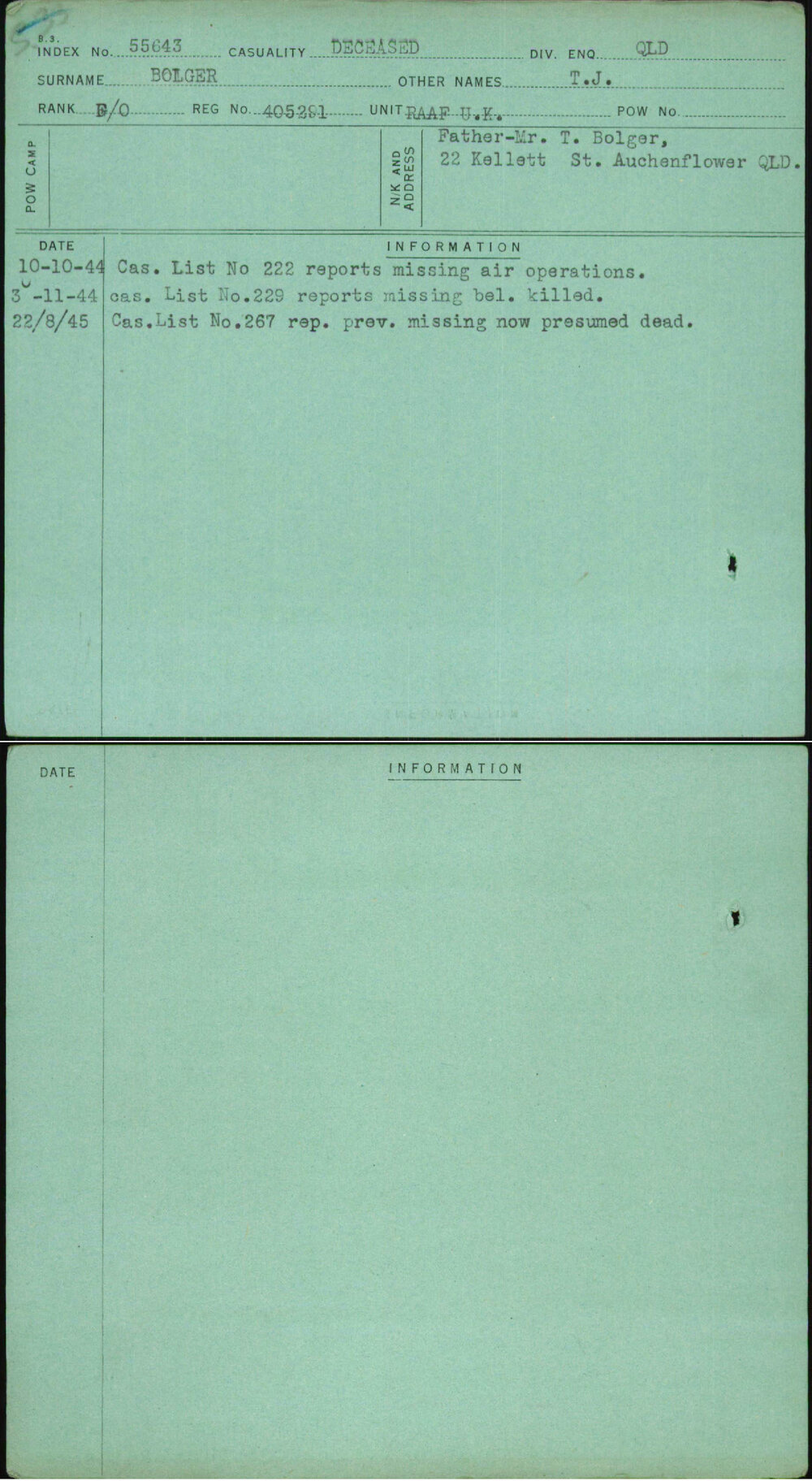 Bolger, T J, 405291