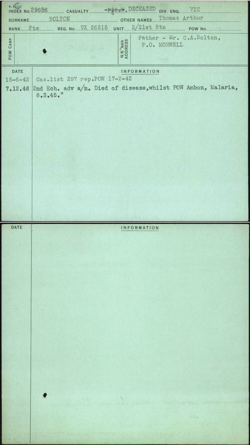 Bolton, Thomas Arthur, VX26315