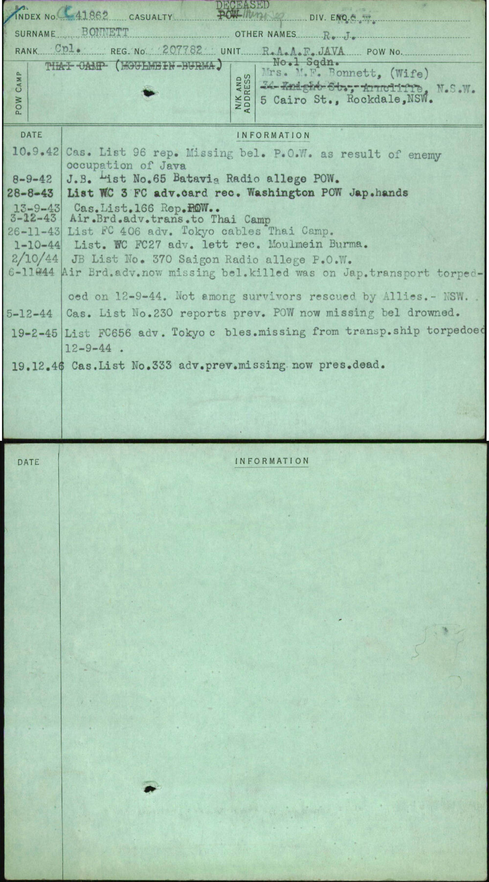 Bonnett, R J, 207782