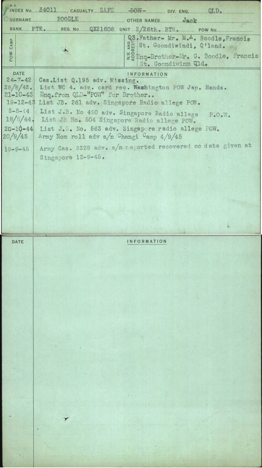 Boodle, Jack, QX21608