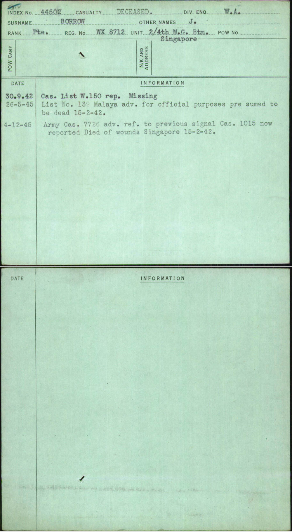 Borrow, J, WX8712