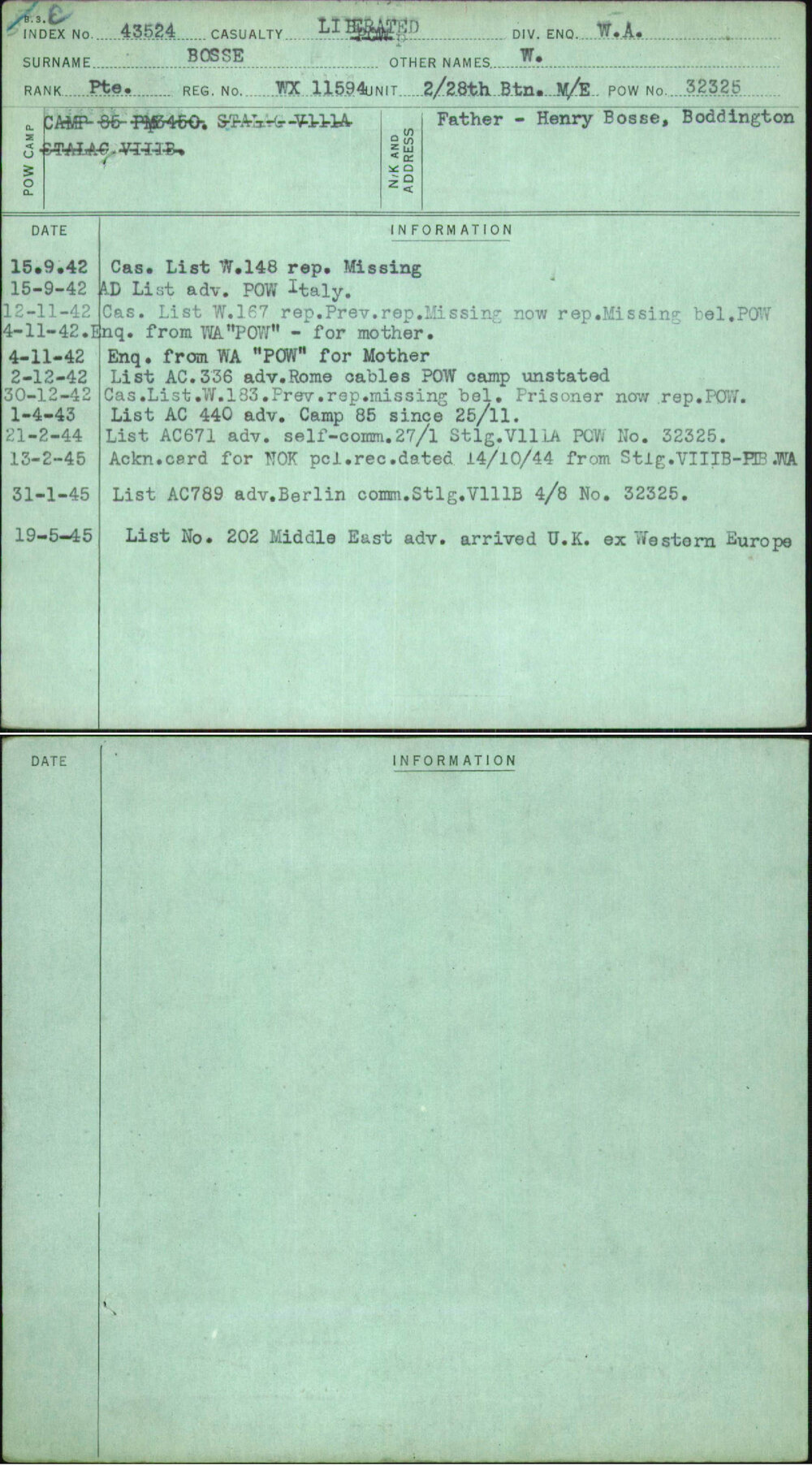 Bosse, W, WX11594