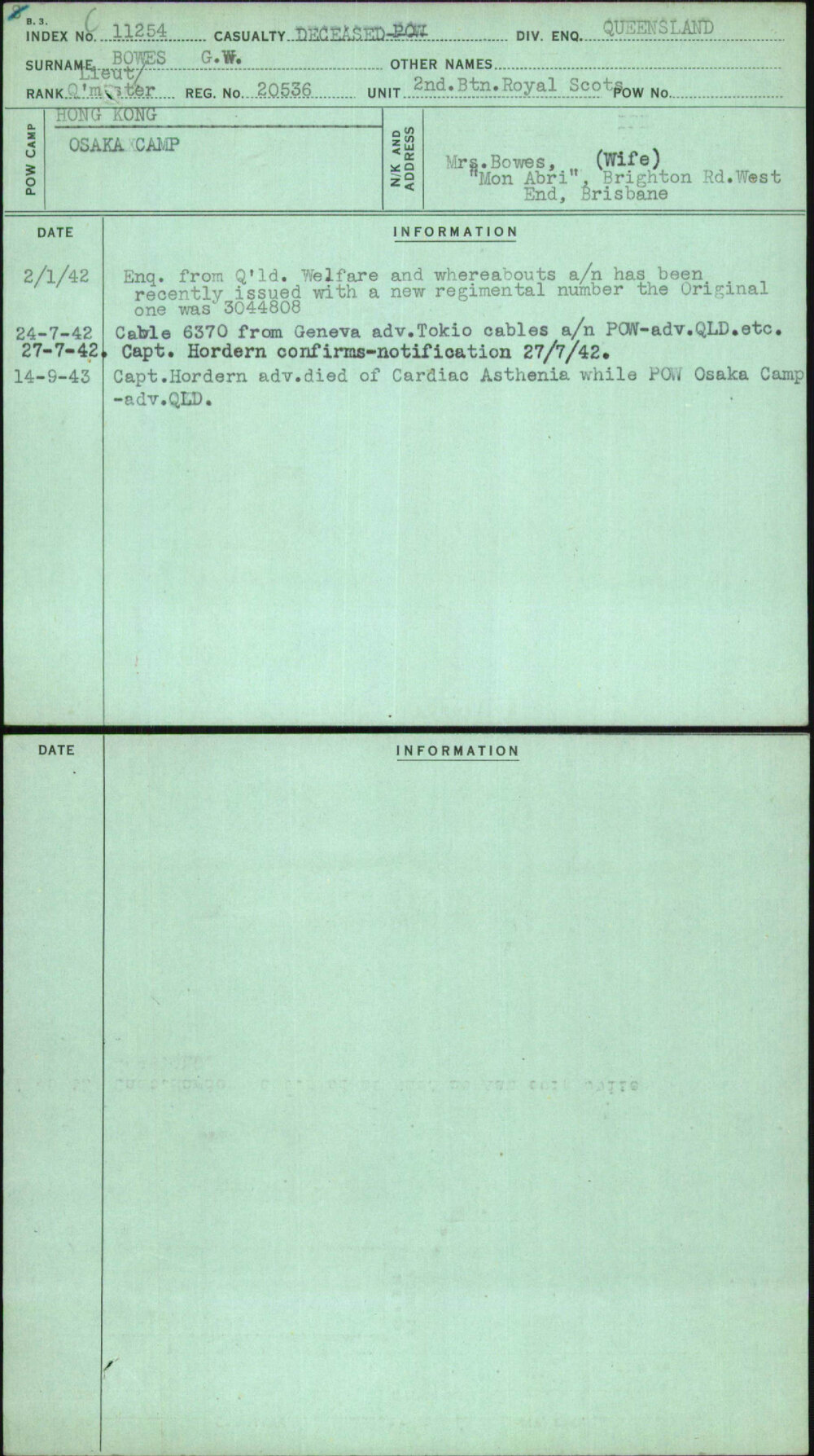 Bowes Gw, [No Given Name], 20536