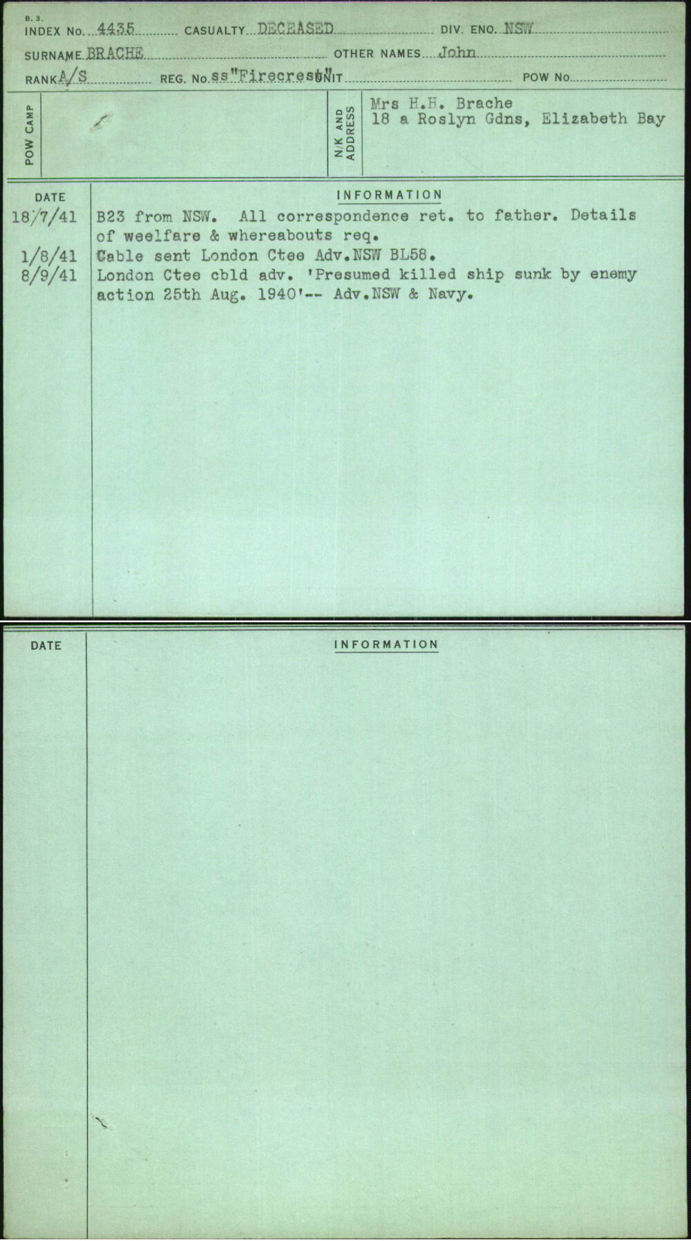 Brache, John, Ss Firecrest