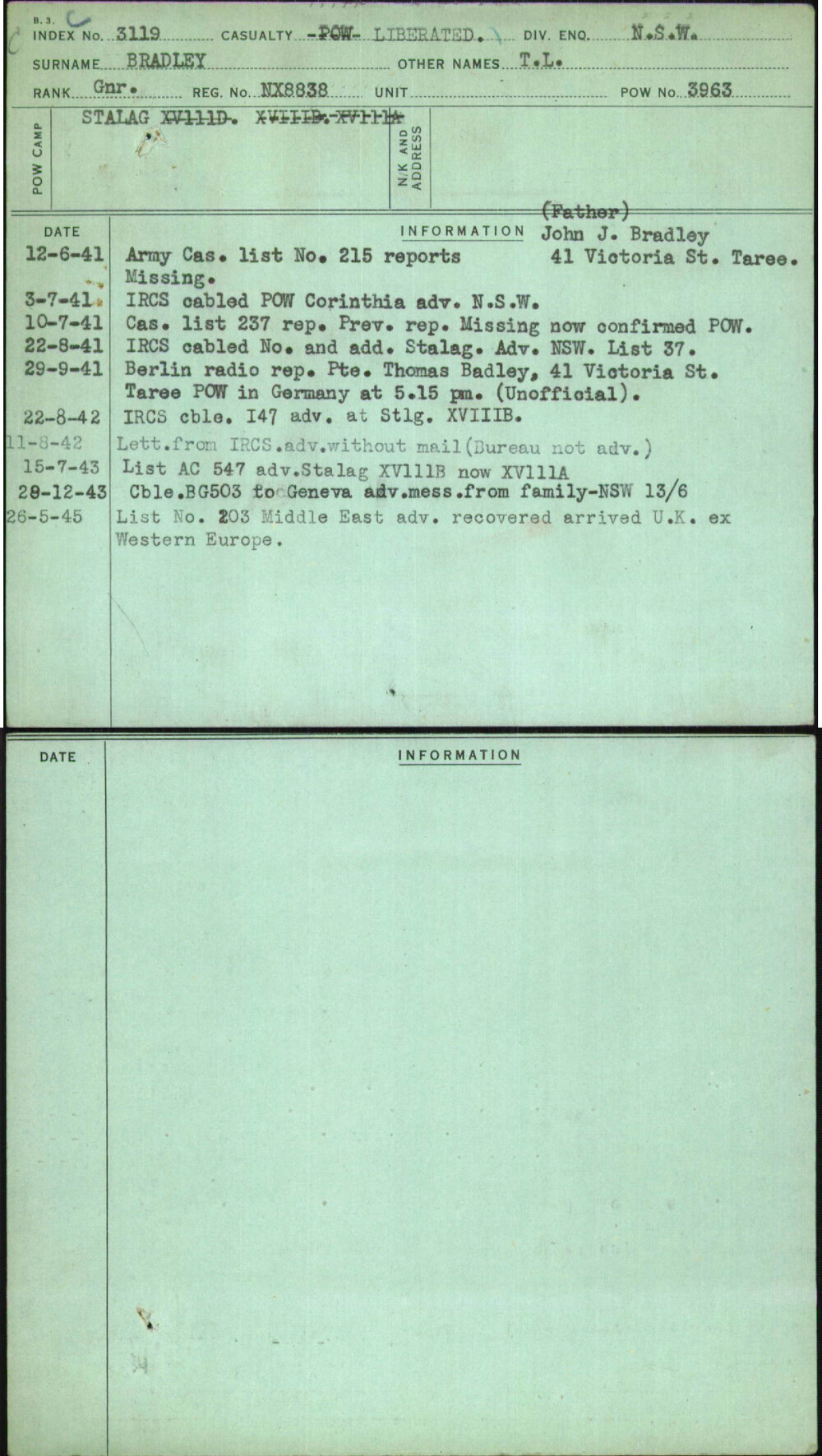 Bradley, T L, NX8838