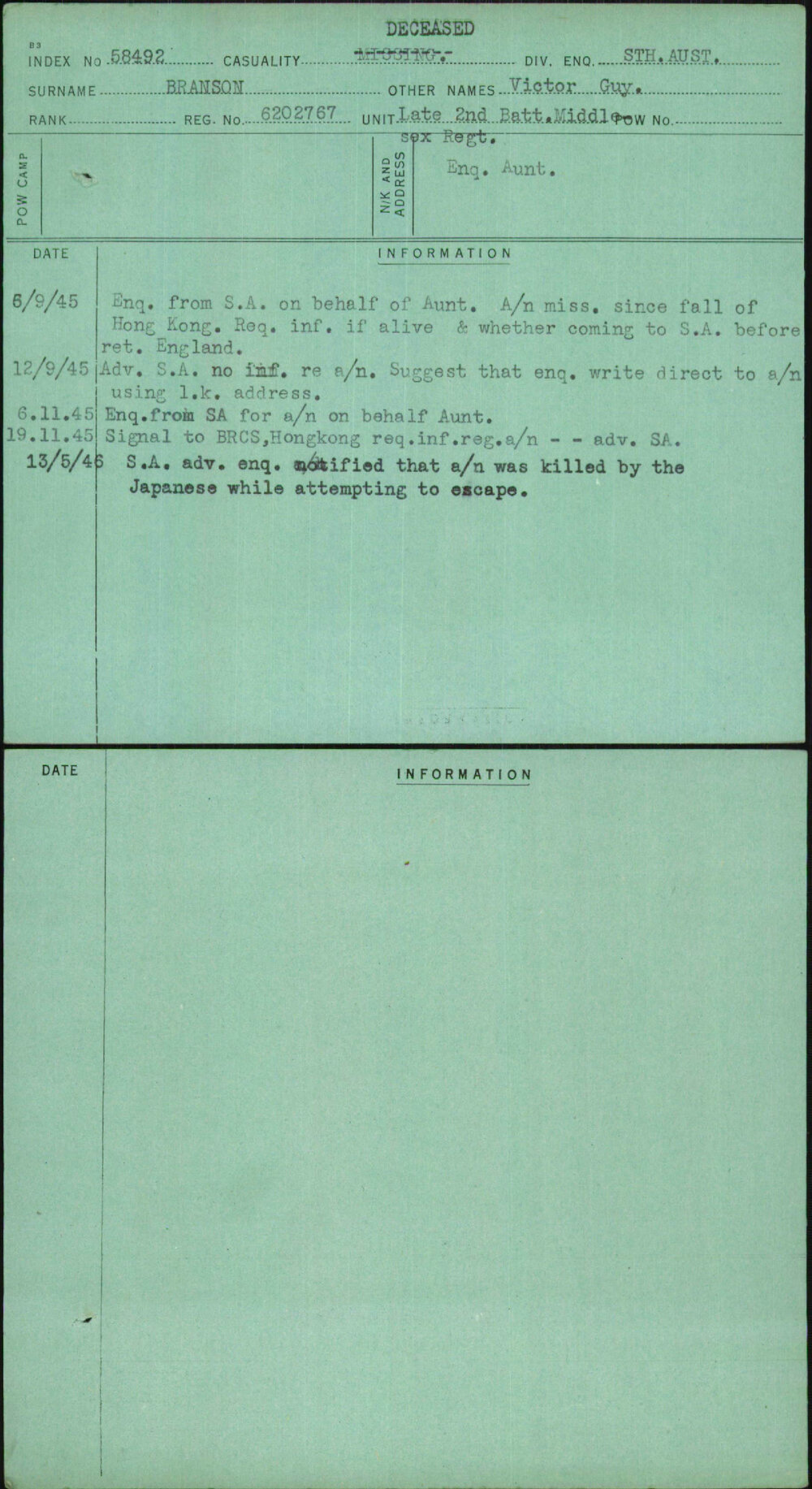 Branson, Victor Guy, 6202767