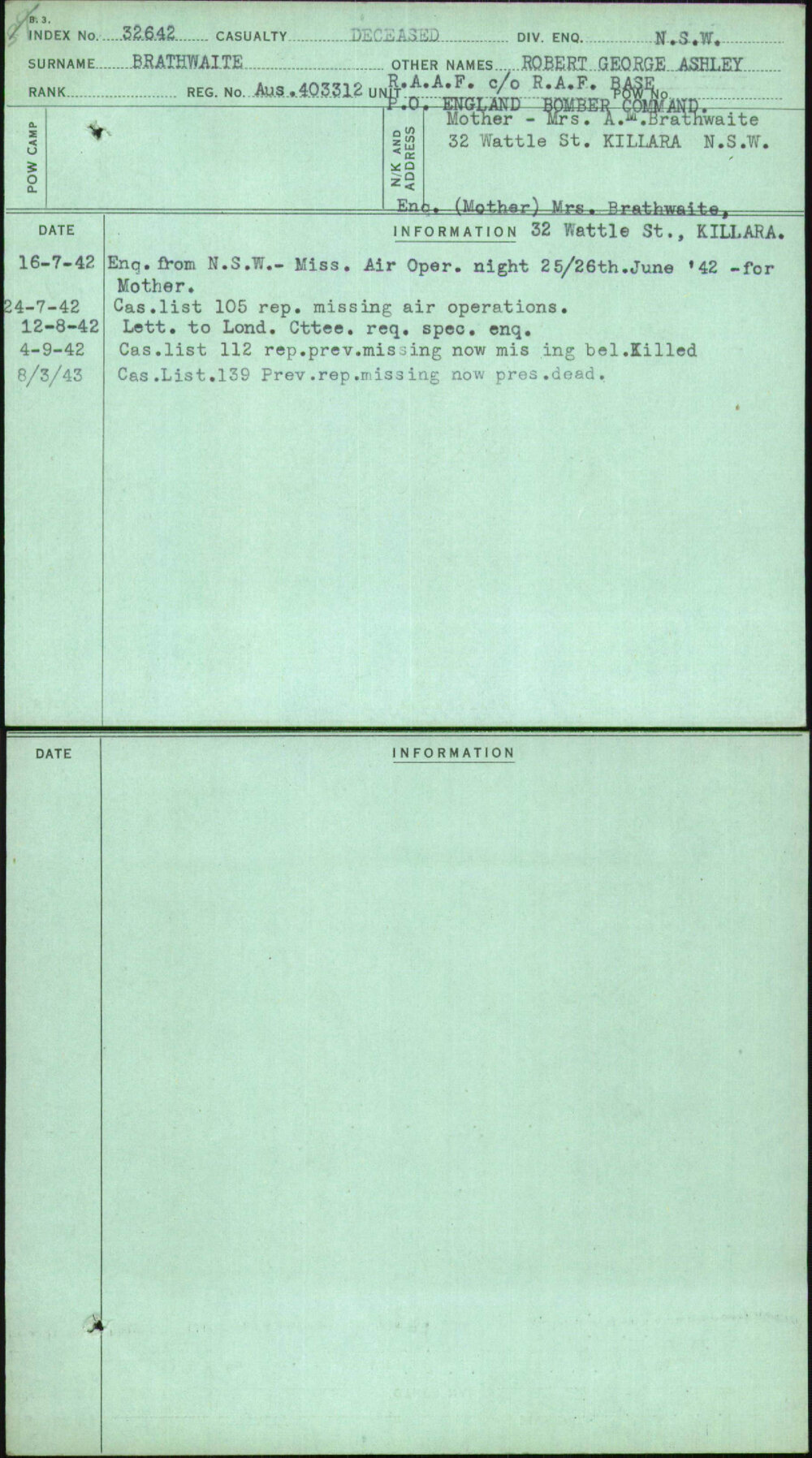 Brathwaite, Robert George Ashley, Aus403312