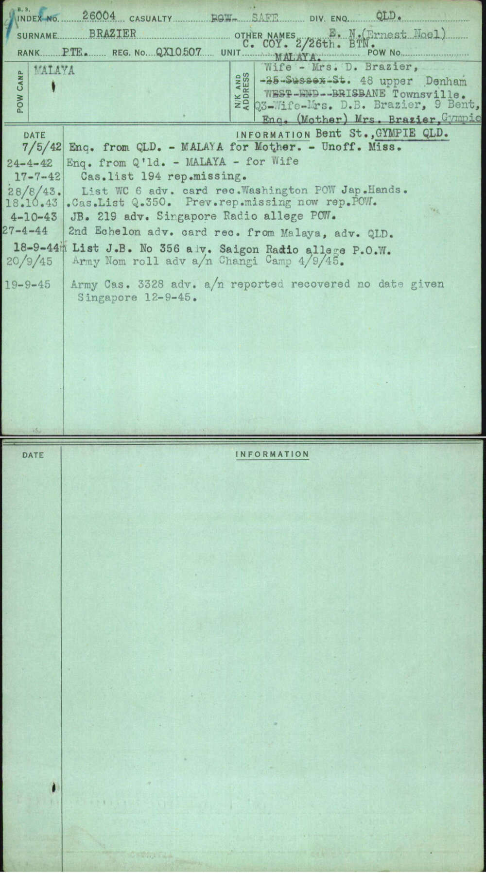 Brazier, E N (Ernest Noel), QX10507