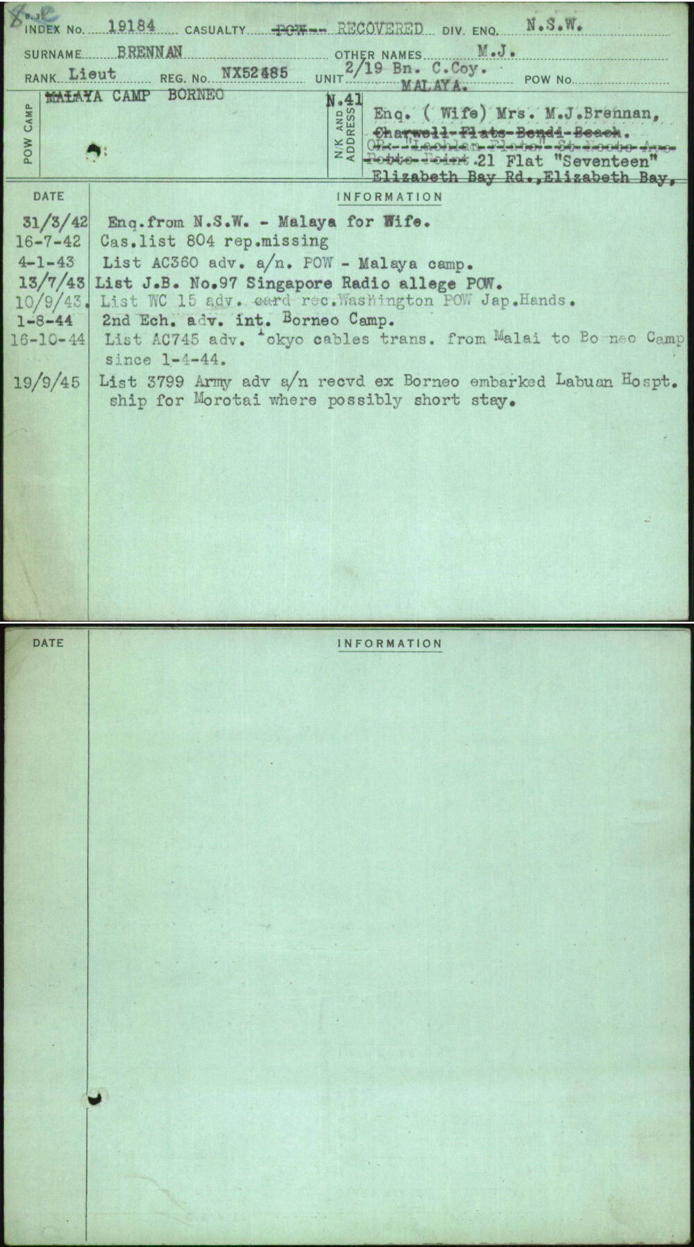 Brennan, M J, NX52485