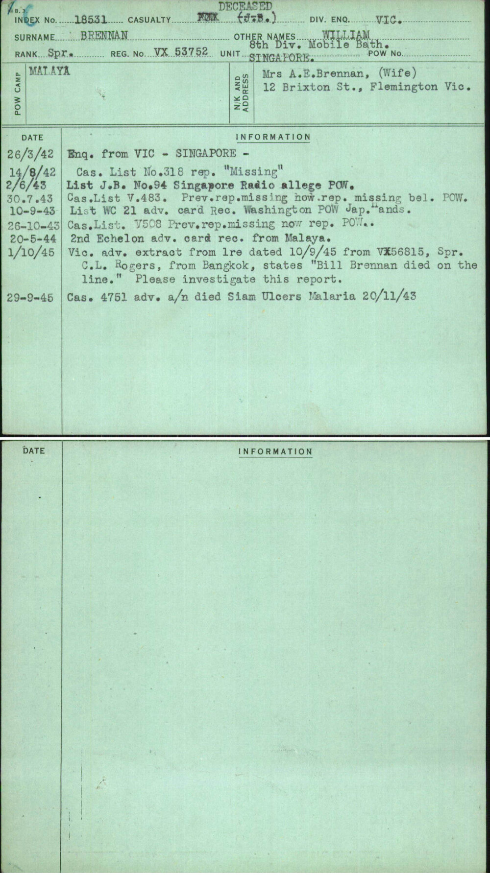 Brennan, William, VX53752