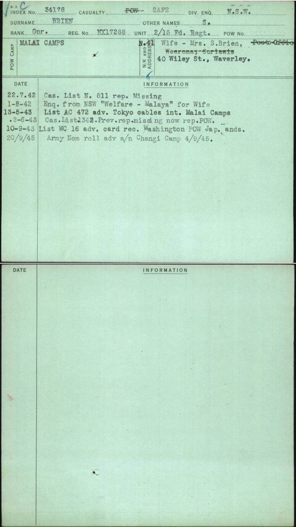 Brien, S, NX17288
