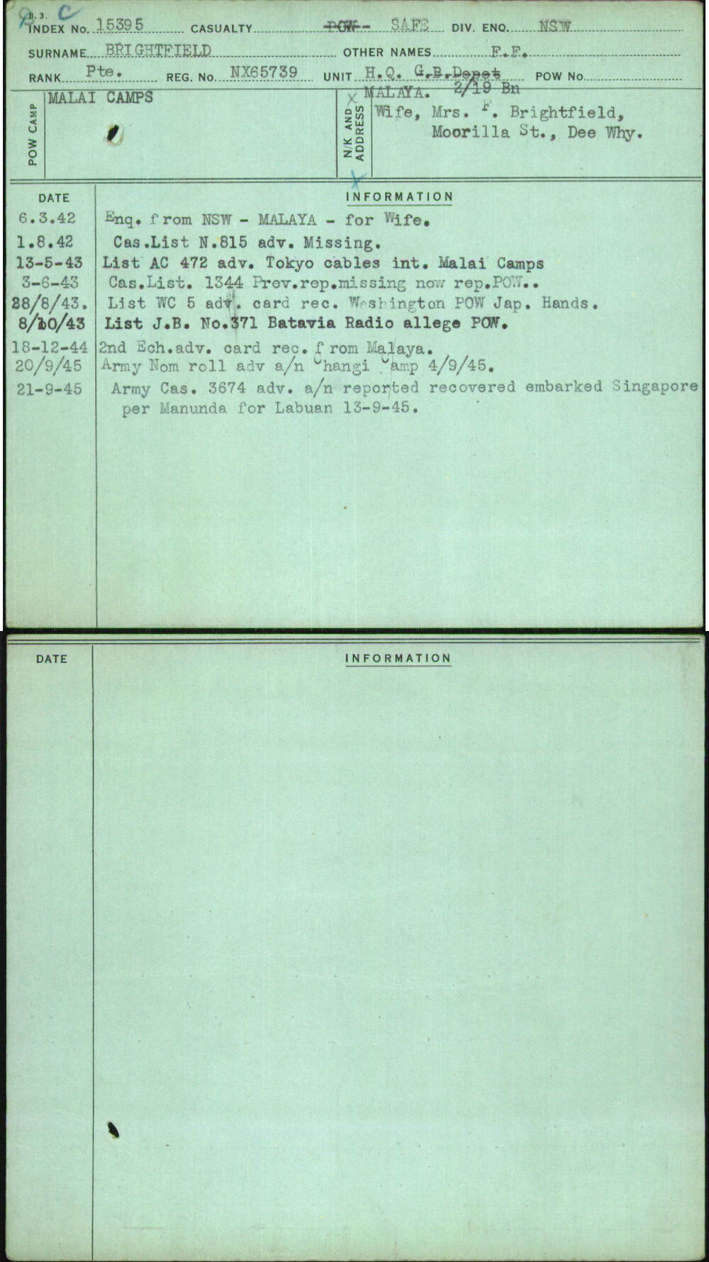 Brightfield, F F, NX65739