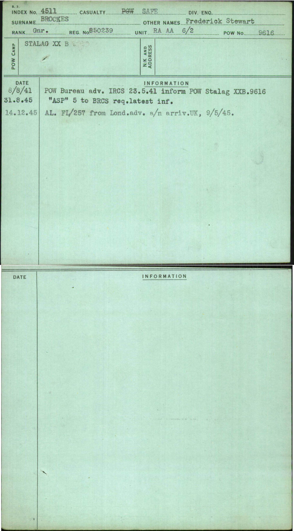 Brockes, Frederick Stewart, 850239