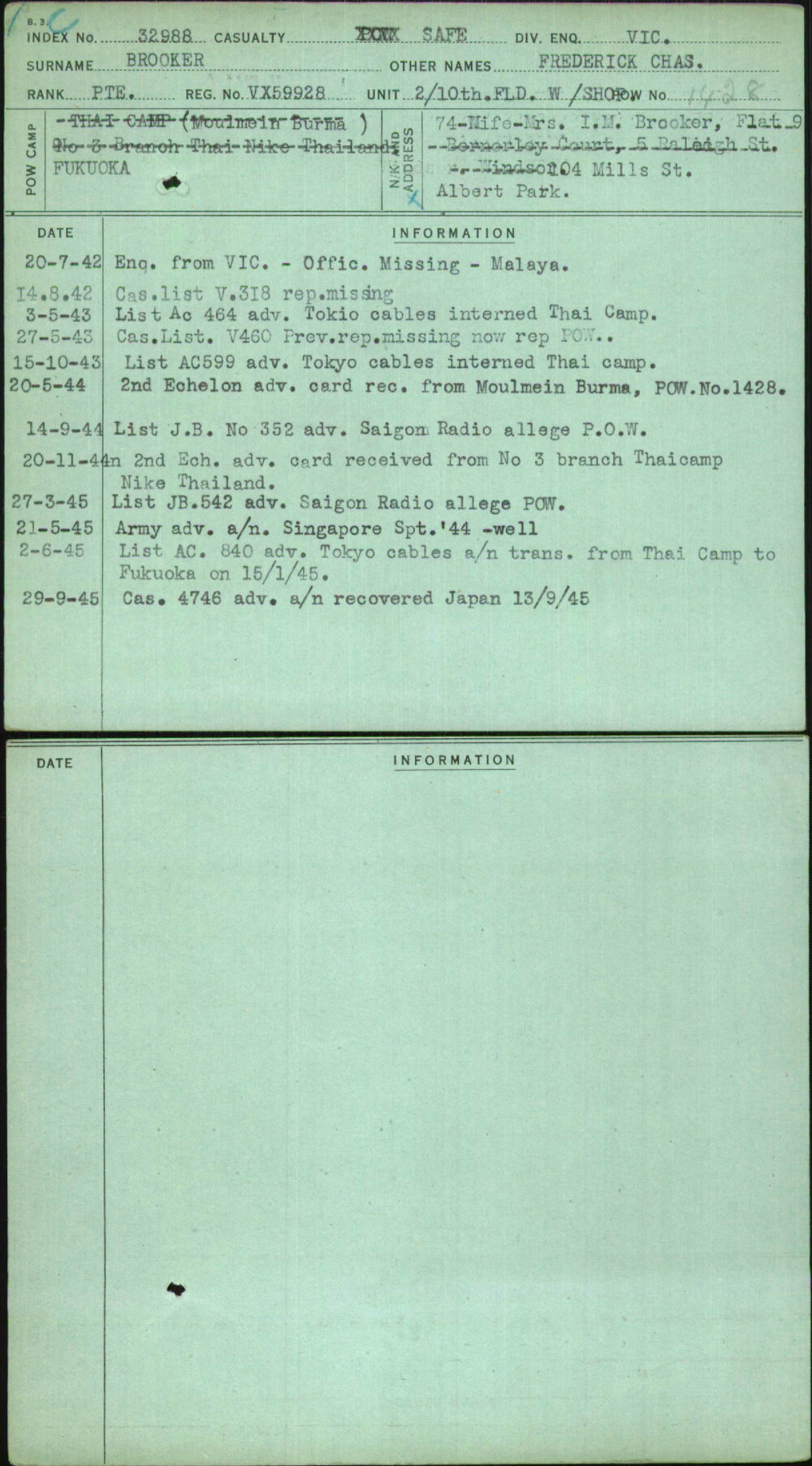 Brooker, Frederick Chas, VX59928